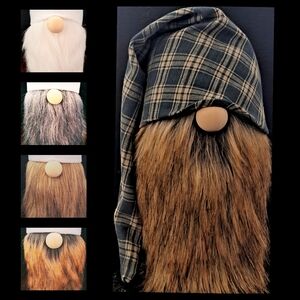 Farmhouse Gnome | Country Blue Check Hat with Choice of Bearded Gnome Body